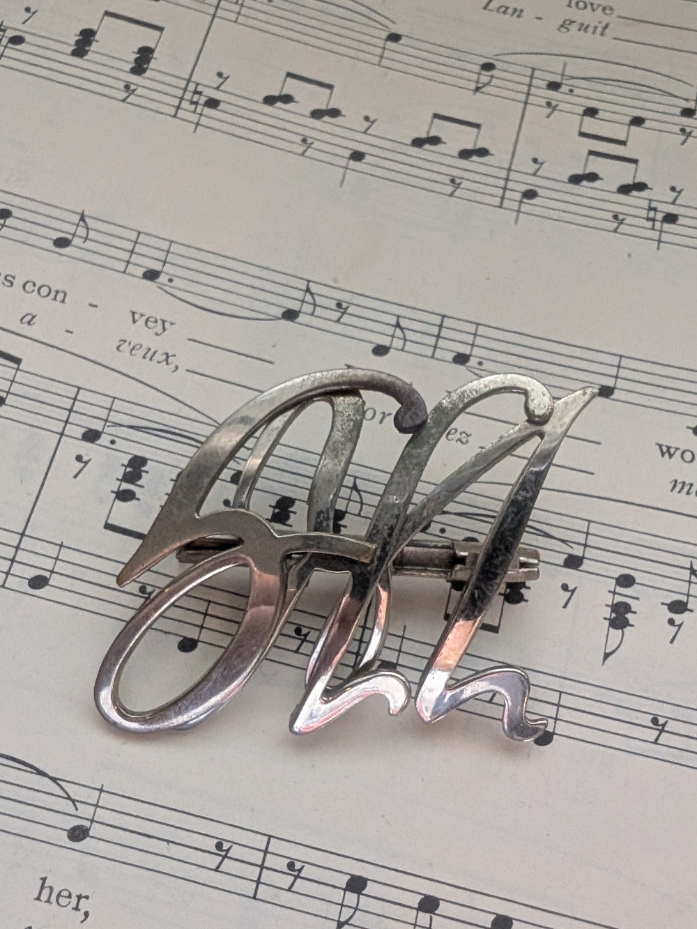 Silver Script Initials Brooch SLL - Men's Accessory - Picture 8 of 10